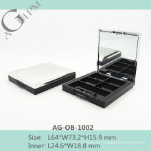 Vier Raster rechteckige Lidschatten Fall mit Spiegel AG-OB-1002, AGPM Kosmetikverpackungen, benutzerdefinierte Farben/Logo
